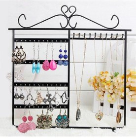 Resim Siyah Metal Bayan Küpe Kolye Standı Dekor St1-29Sy Siyah 