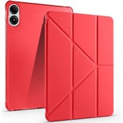 Resim Xemu Poco Pad Kılıf Tri Folding Kalem Bölmeli Standlı Kılıf - Kırmızı Kirmizi 
