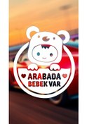 Resim Arabada Bebek Var Araba Cam Sticker 24x28cm 2 Elli Beyaz 