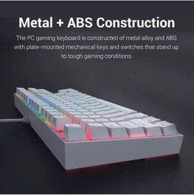 Resim Hepta Collection Vooka Trol Switch Mini Rgb Oyun Klavyesi Mekanik 62 Tuşlu 18 Rgb Led Usb Tip-C Kablosu Beyaz 