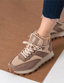 Resim Zerenyus Sharon Bej Vizon Bağcıklı Kadın Spor Ayakkabı 