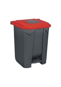 Resim Planet Pedallı Çöp Kovası 50 Lt Konteyner Kırmızı 
