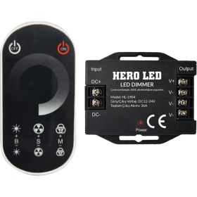 Resim Hero Led 36A Dokunmatik Touch LED Dimmer Uzaktan Kumanda ile 12V İç Mekan Kontrol Cihazı 