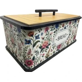 Resim Storemax Kapaklı Ahşap Ekmeklik, Renkli Doğal Ahşap Malzeme, Mutfak Dekoratif Saklama Kutusu 