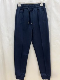 Resim Erkek Çocuk Önde Flota Cepli Beli Lastik ve Kordonlu Nervür Dikişli Jogger Eşofman Altı - Lacivert - 10 Yaş 