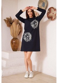 Resim Darlin Moda Lacivert Düğme Detaylı Tunik DM60346 Lacivert 