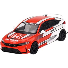 Resim Nessiworld Mini Gt 1/64 Honda Civic TYPE R 2023 Pace Car Red 