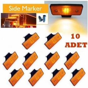 Resim Kamyon Tır Dorse Otobüs Led Marker Yan Lamba 10 Adet Sarı 24 Volt 