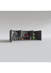 Resim Kenzlife hazır mutfak packey gri 060*180*22 mutfak banyo dolabı kapaklı raflı 