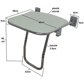 Resim Okinox Metal Bedensel Engelli Duş Oturağı 304 Paslanmaz 900319 Krom 
