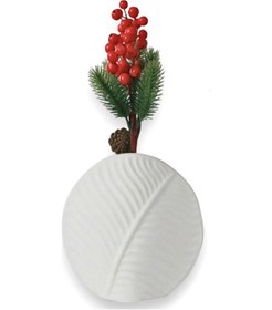 Resim Vazo Küçük Vazo Masa Üstü Vazo Ev Dekorasyon Vazo Gümüş Eskitme Model 29 Beyaz Beyaz 