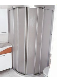 Resim Nokta Duşakabin 90 x 90 Oval Teknesiz Mika Camlı Duşakabin Şeffaf 