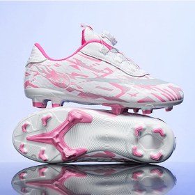 Resim Antrenman Kaymaz Çim Uzun Çivili Profesyonel Futbol Ayakkabıları Pembe 