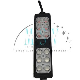 Resim 12 Volt 6 Watt 12 Ledli 104x26 Mm Animasyonlu Amber - Amber Çakar Modül 5 Adet 