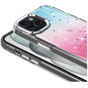 Resim İphone 15 Plus Uyumlu Simli Desenli Parlak Zore Task Kılıf-mavi Mavi 