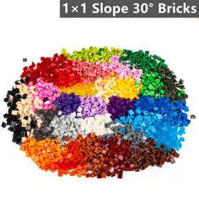 Resim 100 adet Eğim 30° 1x1x2/3 Tuğla Yüksek Teknoloji Değiştirme Tutucu Yapı Blokları Parçaları Eğitici Oyuncaklar Çocuk Hediyeleri 54200 
