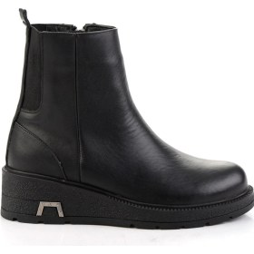 Resim Siyah Hakiki Deri Kadın Bot & Bootie K02717251903 Siyah 