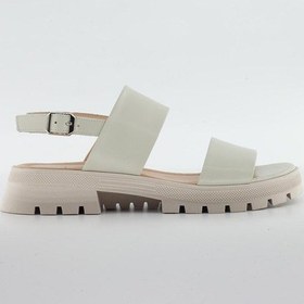 Resim Kemik Deri Kadın Sandalet Bej 