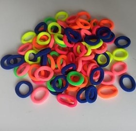 Resim Renkli Mini Lastik Toka - Yumuşak Esnek Saç Lastiği, Bebek ve Çocuklar İçin Zararsız 95 adet Mini Saç Tokası (Renkli Mix) 