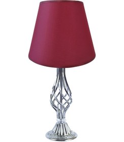 Resim Dekovien Modern Gümüş Burgu Ayak Bordo Abajur Gri 