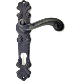 Resim Zenvia Antika Tarz Dekoratif Pirinç Okyanus Yale Kapı Kolu - 230X46 Mm, Oksit ZNV2025 