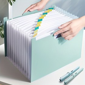 Resim 1 adet A4 Düzenleyici Dosya Çantası - Taşınabilir 13 Hücreli Çok Katmanlı Dosya, Büyük Kapasiteli Öğrenci Düzenleyici Depolama, Ev ve Ofis Malzemeleri, Sanat ve El Sanatları Malzemeleri Düzenleyici|Sleek White Tasarım|Dayanıklı Plastik, Dosya Düzenleyici, Depolama Kutuları 