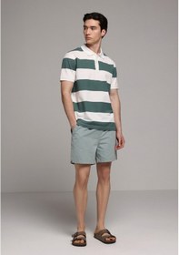 Resim Colin's Colins Regular Fit Polo Yaka Çizgili Erkek Yeşil Kısa Kol Tişört Cl1080267 Q1.v1 Grn 