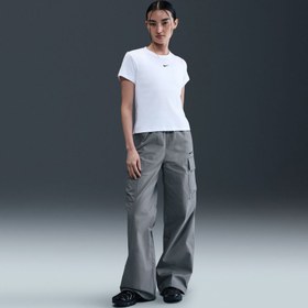 Resim Nike Ribbed Kadın Beyaz Tişört (HV4994-100) 