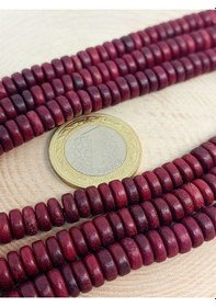 Resim Bileklik Boy Yarım Dizi Ud Ağacı Ahşap Rondela Kesim 7.5 2.5mm 45300 18cm Uzunluğundadır Çok Renkli 