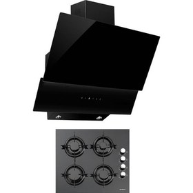 Resim 18-23 İkili Siyah Cam Ankastre Set (KO-735 + KO-40 THDSF) 