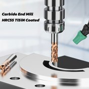 Resim Yüksek Performanslı Tungsten Çelik Katı Karbür Uçlu Freze - 4mm 5mm 6mm 8mm 10mm 12mm CNC Uçlu Frezeler HRC55 - Döner Matkap Aracı Düz Sap Karbür Kare Uçlu Frezeler, Tek Uçlu 4 Yuvalı Freze Kesici CNC İşleme için 
