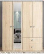 Resim Point 4 Kapaklı Gardırop Dolap Meşe 