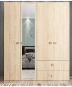 Resim Point 4 Kapaklı Gardırop Dolap Meşe 