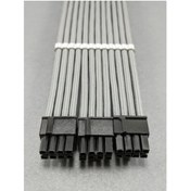Resim OEM Mm 8+8+8 Pin Sleeved Vga (e.kartı) Uzatma Kablosu Koyu Gri 
