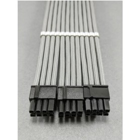 Resim OEM Mm 8+8+8 Pin Sleeved Vga (e.kartı) Uzatma Kablosu Koyu Gri 