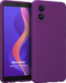 Resim Matte Silicone TCL 303 Kılıf Mor 