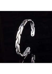 Resim Omar Silver Erkek Dalgalı 925 Ayar Gümüş Bileklik 