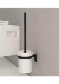 Resim Tema Premium Klozet Fırçası Duvara Montajlı Mat Siyah 