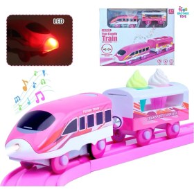 Resim Brother Toys Pilli Işıklı Müzikli Pembe Hızlı Tren Dondurma ve Lolipop Aksesuarlı 28 Parça 