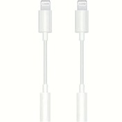 Resim 1/2 Paket Lightning'dan 3.5mm Kulaklık Jak Adaptörü, Aux Ses Kablosu iPhone 14 13 12 12 Pro11 XR XS X 8 7 iPad IPod Uyumlu Kulaklıklar Dönüştürücü 