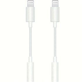 Resim 1/2 Paket Lightning'dan 3.5mm Kulaklık Jak Adaptörü, Aux Ses Kablosu iPhone 14 13 12 12 Pro11 XR XS X 8 7 iPad IPod Uyumlu Kulaklıklar Dönüştürücü 