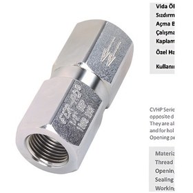 Resim HİDROLİK ULTRA YÜKSEK BASINÇ POPETLİ HAT TİPİ ÇEK VALFLER 