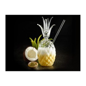 Resim 100% Chef Pipetli Ananas Cam Kokteyl Bardağı, 300 ml 
