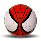 Resim MARVEL Spider-Man Resmi Lisanslı Futbol Topu - PU Deri & PVC Makine Dikişli Web Desenli Antrenman Topu, Boyut 5, Dış Mekan Kullanımı İçin, Hayranlar için Doğum Günü ve Noel Hediyesi (Beyaz/Kırmızı), Dinamik Grafik Tasarım, Dayanıklı Spor Ekipmanı 