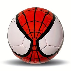 Resim MARVEL Spider-Man Resmi Lisanslı Futbol Topu - PU Deri & PVC Makine Dikişli Web Desenli Antrenman Topu, Boyut 5, Dış Mekan Kullanımı İçin, Hayranlar için Doğum Günü ve Noel Hediyesi (Beyaz/Kırmızı), Dinamik Grafik Tasarım, Dayanıklı Spor Ekipmanı 