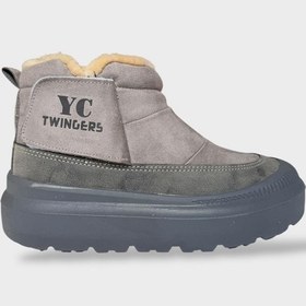 Resim Nubuk İçi Kürklü Soğuğa Dayanıklı Kalın Taban Kadın Bot - Füme - 37 Füme 