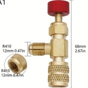 Resim Willowhaven A3 Soğutucu Emniyet Valfi Adaptörü 1/4 Sıvı R410a R22 Klima Manuel 