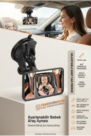 Resim Transformacion Babypoint Vantuzlu Bebek Araç İçi Ayna 360° Ayarlanabilir Güvenlik Gözlem Aynası 428863 