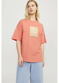 Resim Jack & Jones Jjxx Jxpaıge Loose Ss Tee Jrs Kiremit Kadın Kısa Kol T-shirt 000000000101961814 Kırmızı 