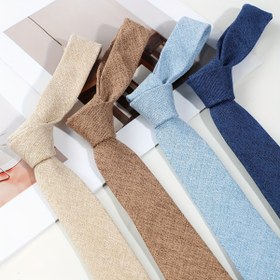 Resim 1 Adet Erkekler İçin Minimalist İş Stili Çok Amaçlı Düz Renk El Bağlamalı Kravat 